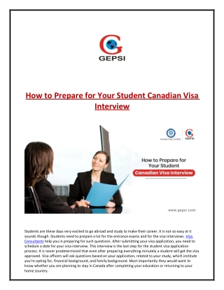 How to Prepare for Your Student Canadian Visa Interview