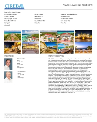 VILLA DEL MARE, RUM POINT DRIVE by INTERNATIONAL REALTY GROUP - CIREBA