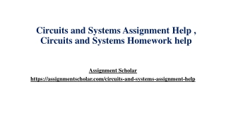 Circuits and Systems Assignment Help