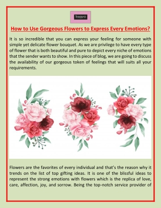 How to Use Gorgeous Flowers to Express Every Emotions?