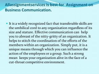 Allassignmentservices is best for  Assignment on Business Communication.