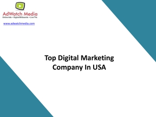 Top Digital Marketing Company In USA - AdWatch Media