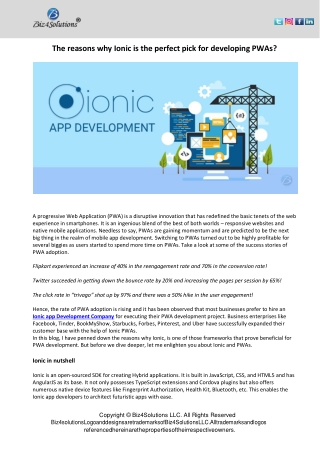 What makes Ionic Framework Great for PWA Development?