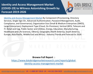 Identity and Access Management Market (COVID-19) to Witness Astonishing Growth by Forecast 2019-2026