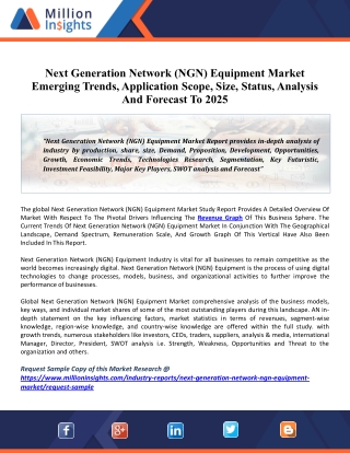 Next Generation Network (NGN) Equipment Market 2020 Driving Factors, Industry Growth, Key Vendors And Forecasts To 2025