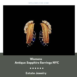 Womens Antique Sapphire Earrings NYC