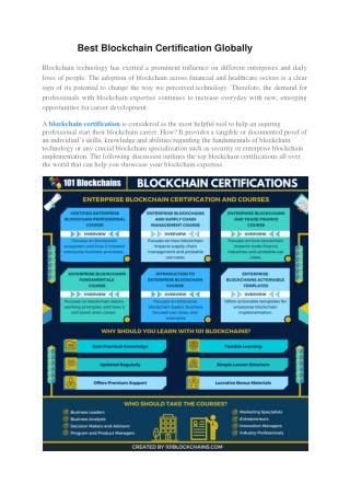 Best Blockchain Certification Globally