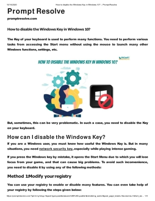 How to disable the Windows Key in Windows 10?