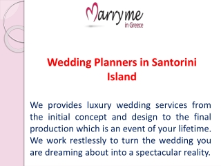 Wedding Planners in Santorini Island