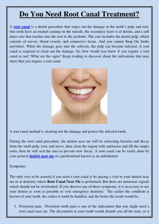 Do You Need Root Canal Treatment?