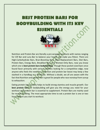 Best Protein Bars Bodybuilding