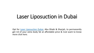 Laser Liposuction Dubai