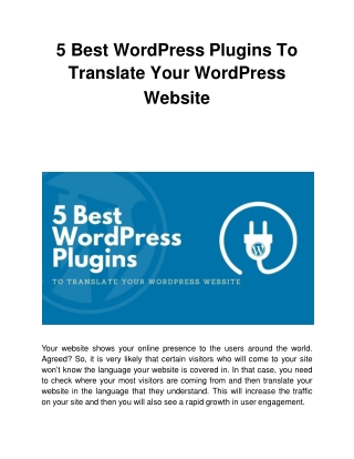 5 Best WordPress Plugins To Translate Your WordPress Website