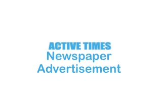 Active Times Newspaper Advertisement