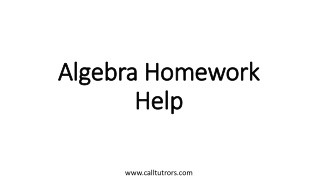 Algebra Homework Help