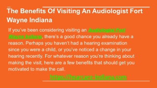 The Benefits Of Visiting An Audiologist Fort Wayne Indiana