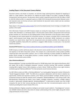 Document Camera Market by Product Type, Connection Type, End User |COVID-19 Impact Analysis| MarketsandMarkets