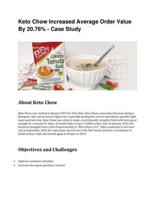 Keto Chow Increased Average Order Value By 20.76% - Case Study