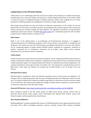 VRF System Market by Type, Application | COVID-19 Impact Analysis | MarketsandMarkets