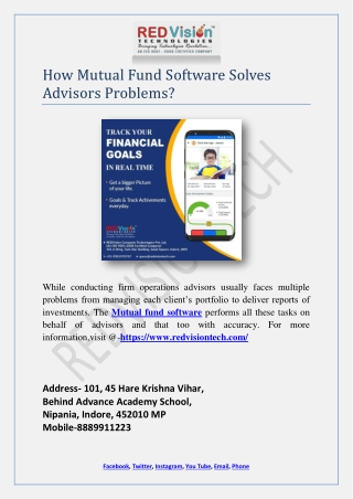 How Mutual Fund Software Solves Advisors Problems?