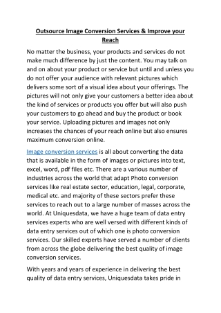 Outsource Image Conversion Services & Improve your Reach