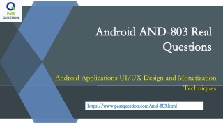 Android certified Application Engineer AND-803 Exam Questions