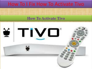 how to activate tivo