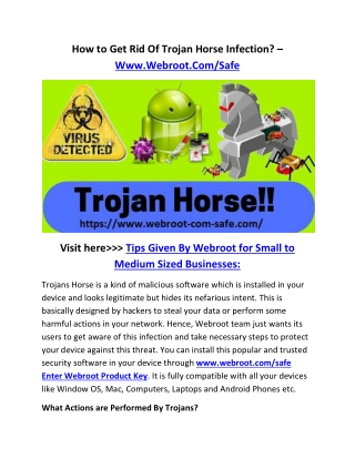 How to Get Rid Of Trojan Horse Infection? – Www.Webroot.Com/Safe