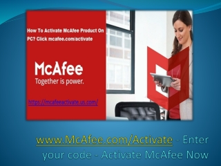 www.McAfee.com/Activate - Enter your code - Activate McAfee