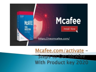 Mcafee.com/activate - Steps to Get McAfee With Product key 2020