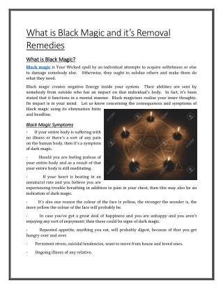 What is Black Magic and it’s Removal Remedies