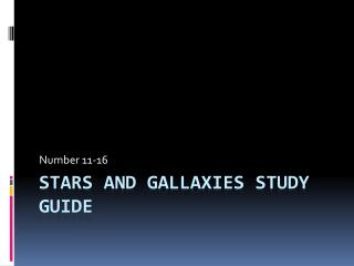 Stars and Gallaxies study guide
