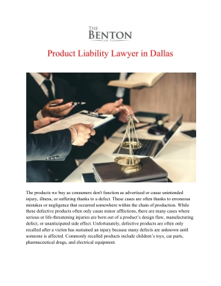 Product Liability Lawyer in Dallas