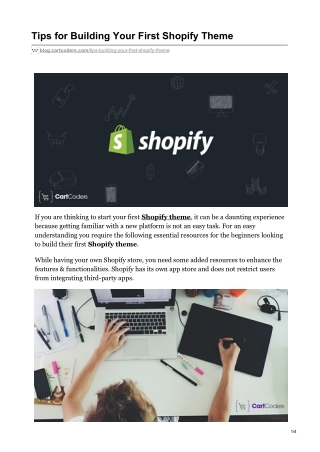 Tips For Building Your First Shopify Custom Theme - CartCoders
