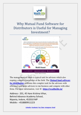 Why Mutual Fund Software for Distributors is Useful for Managing Investment?