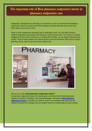 The Best pharmacy malpractice lawyer| Grayson &Grayson