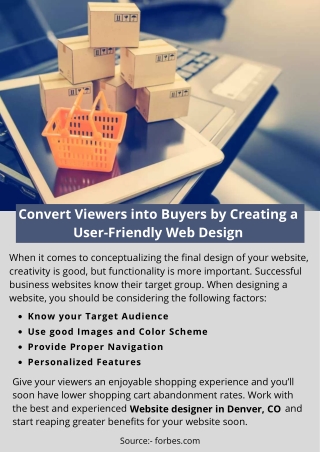 Convert Viewers into Buyers by Creating a User-Friendly Web Design