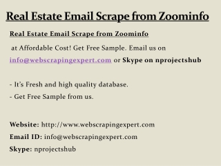 Real Estate Email Scrape from Zoominfo