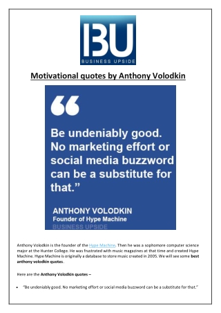 Motivational quotes by Anthony Volodkin