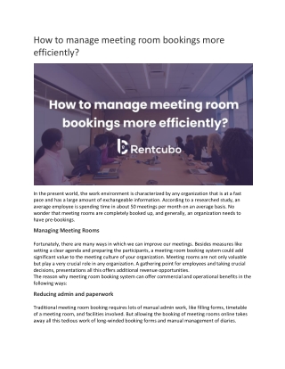 How to manage meeting room bookings more efficiently?