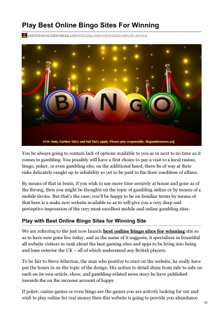 How New Bingo Site UK Get Big Again