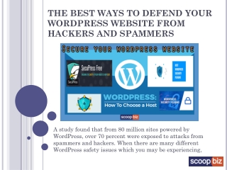 THE BEST WAYS TO DEFEND YOUR WORDPRESS WEBSITE FROM HACKERS AND SPAMMERS