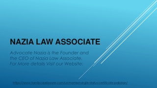 Get the Single Status Certificate in Pakistan in 2020 – Advocate Nazia