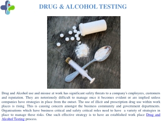 DRUG & ALCOHOL TESTING