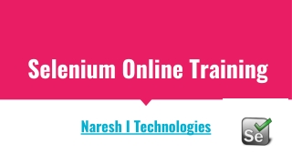 Selenium Course Objectives- Selenium Online Training