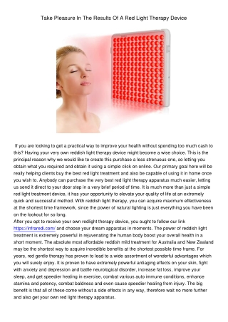 TakePleasureInTheResultsOfARedLightTherapyDevice