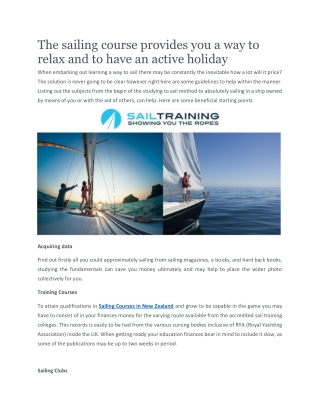 Boat Training Courses in New Zealand | Sailtraining.co.nz