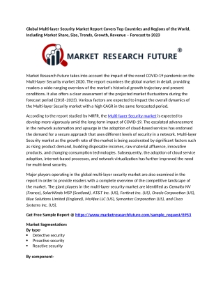Global Multi-layer Security Market Report Covers Top Countries and Regions of the World, Including Market Share, Size, T