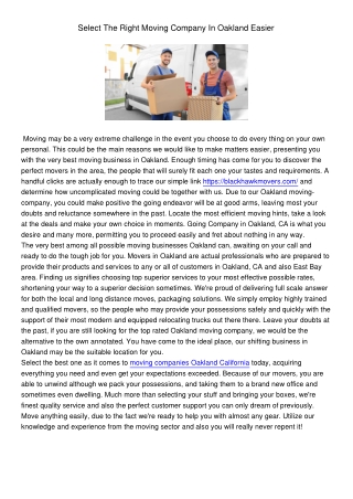 SelectTheRightMovingCompanyInOaklandEasier