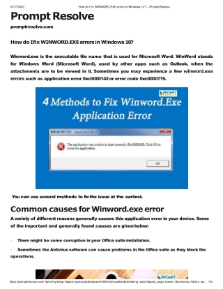 How do I fix WINWORD.EXE errors in Windows 10?